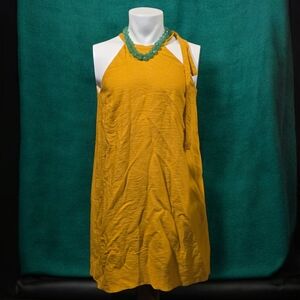 Banana Republic Mustard Yellow Garment Halter Style Size M